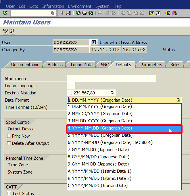 how to change time format