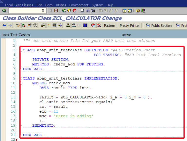 How to create unit tests for ABAP global class in SE24? - SAPported