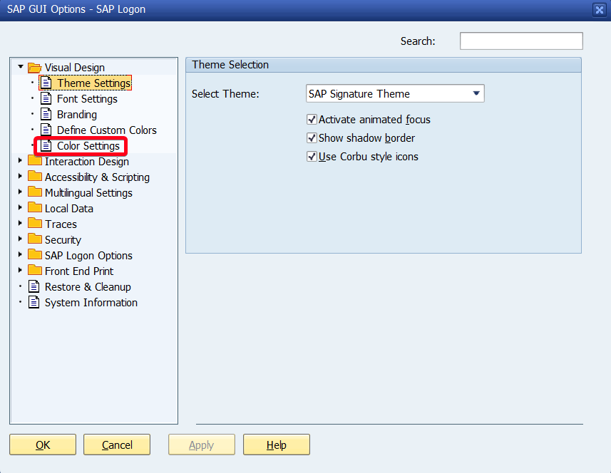 how-to-change-color-in-sap-sapported