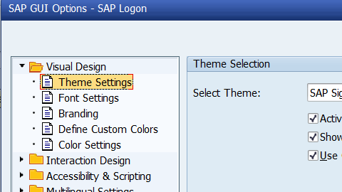 change sap gui theme